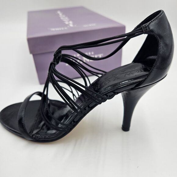 New York Transit Forever Black Strappy Patent Leather 3" Heels Size 7.5M Wedding - Picture 8 of 10